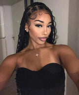 Deep Curly Boho Knotless Braided HD Full Lace Wig Gradient Brown