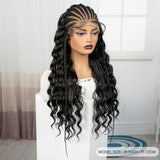 13x6 HD Lace Front Deep Wave Hair Wigs with Cornrow Braids