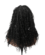 Short HD Full Lace Knotless Boho Box Braided Wig With Human Hair Natural Black