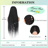 Straight HD Lace Knotless Box Braids Wig Natural Black