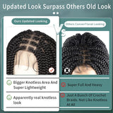 Straight HD Lace Knotless Box Braids Wig Natural Black