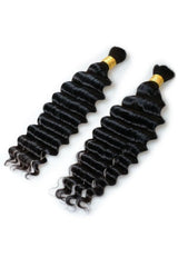 Deep Wave Bulk Hair For Braiding Natural Black