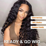 Ready And Go Deep Wave PrePlucked HD Glueless Lace Front Virgin Hair